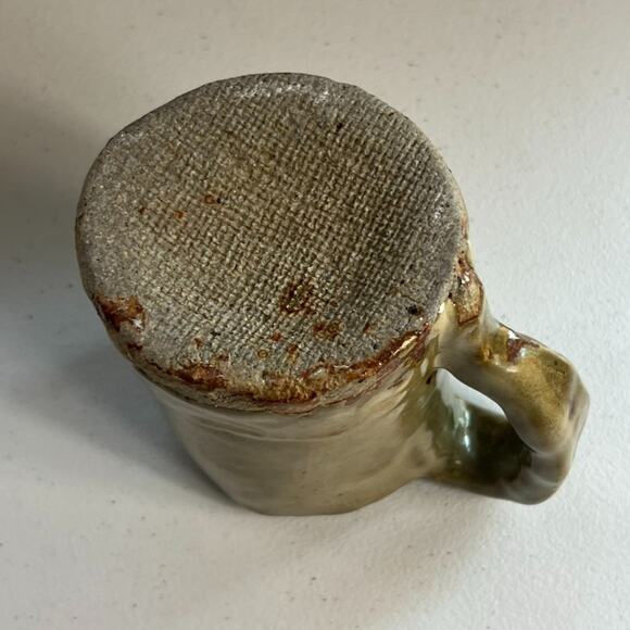 Studio Art Pottery Creamer Jar 5" Brown Glossy Finish Handmade Rustic Primitive - Picture 9 of 10